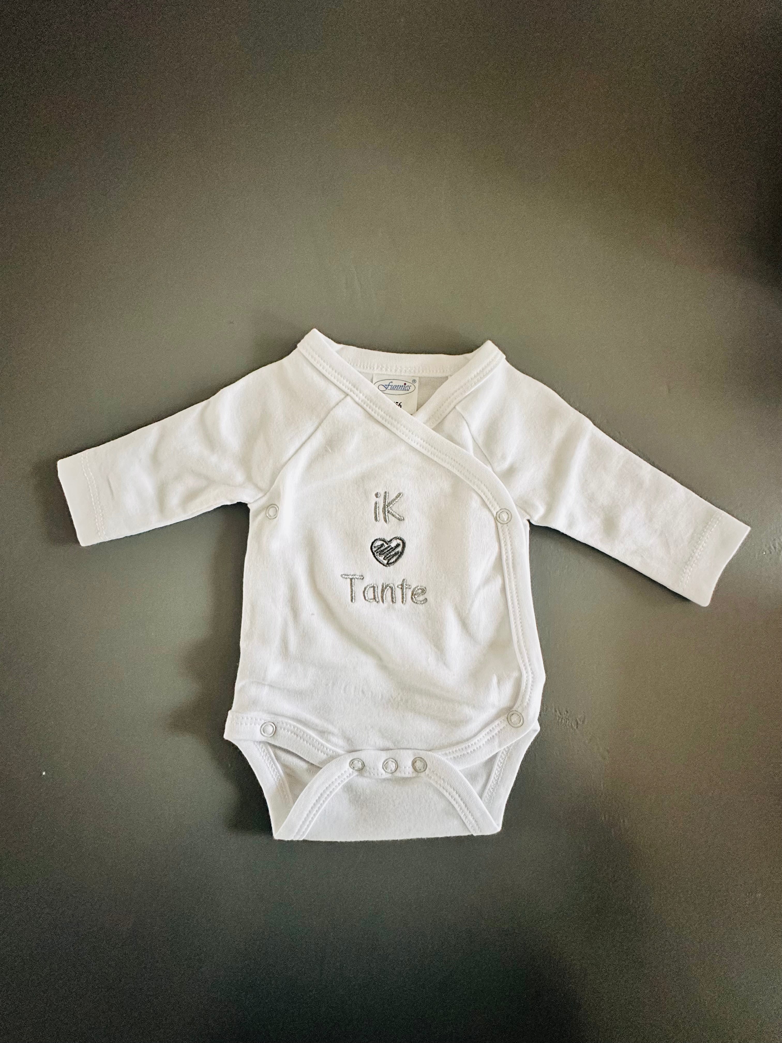 Overslag Rompertje  Maat 50-56 met Tekst Tante