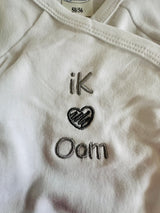 Overslag Rompertje Maat 50-56 met Tekst Oom