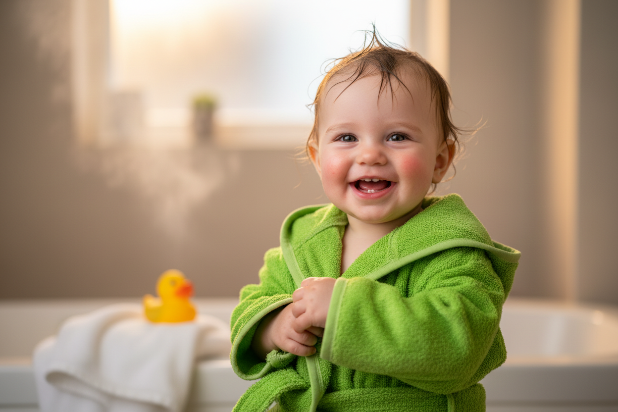 Baby Badjas 0–12 Maanden – Persoonlijk te Bedrukken met Naam