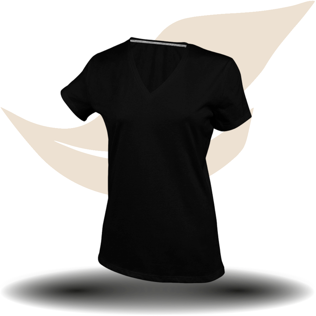 Dames T-shirt met V-hals slim fit bedrukken