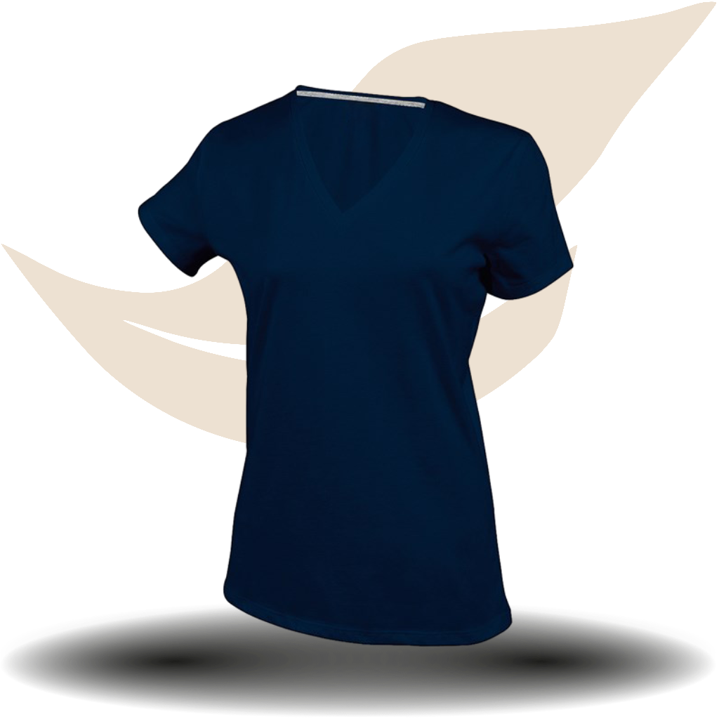 Dames T-shirt met V-hals slim fit bedrukken