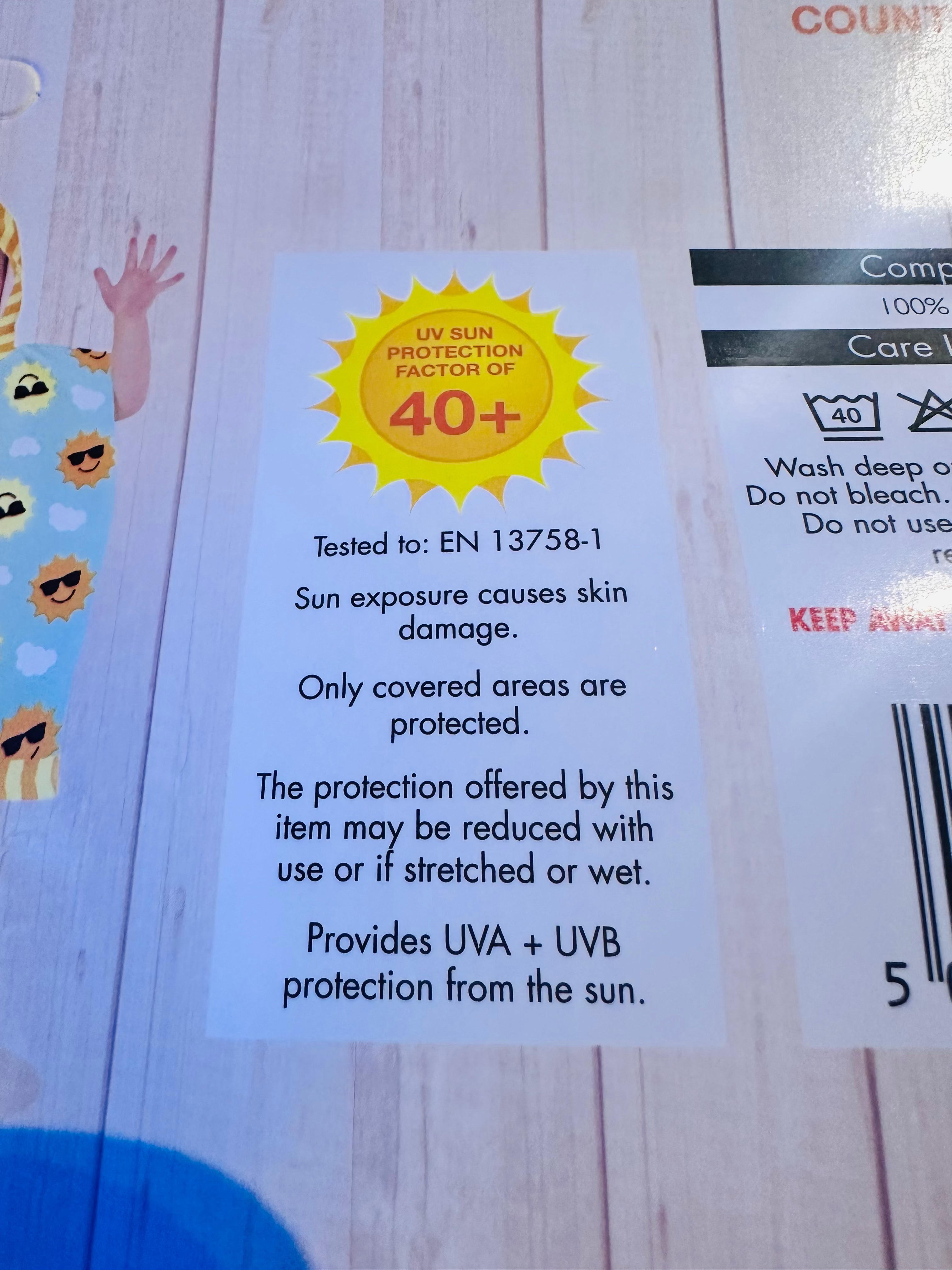 Poncho 1-3 jaar UV 40 Protection