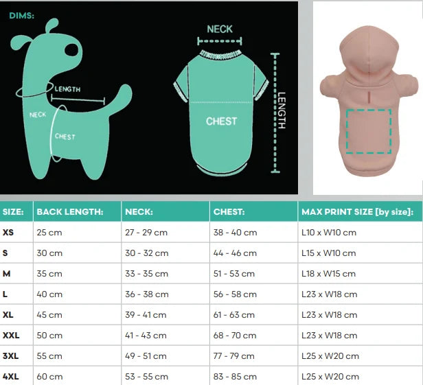 Bedrukbare Honden Hoodie PP002 Ribbed Fleece