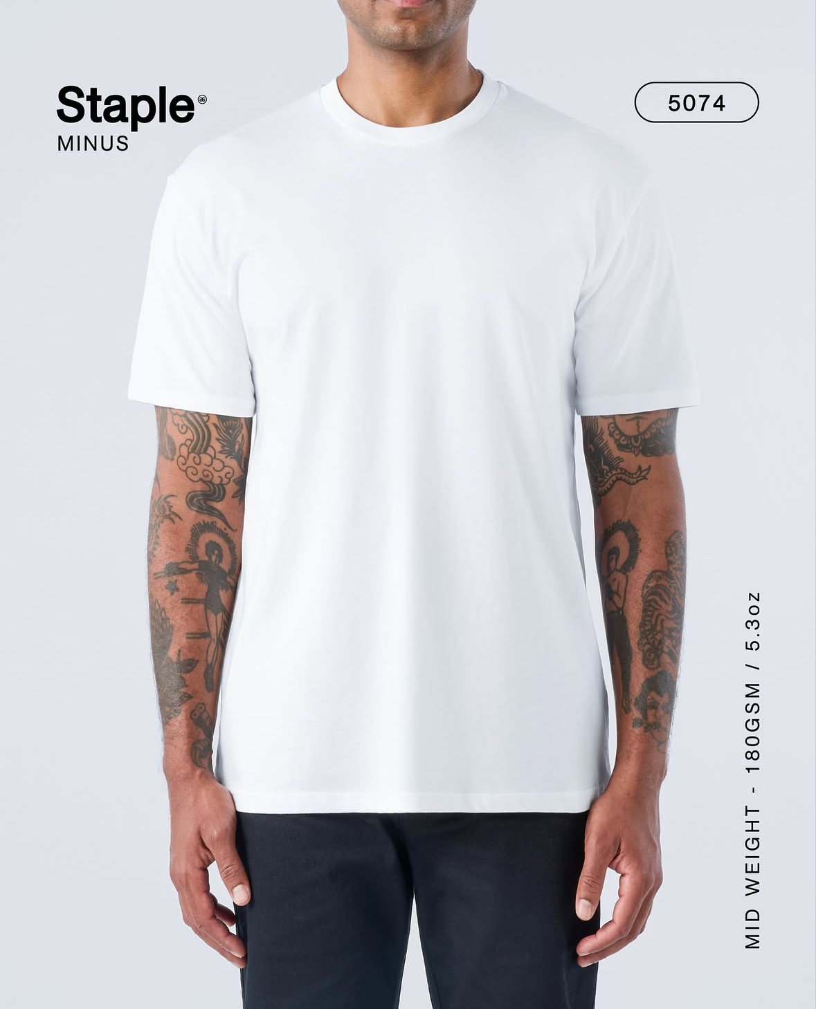 Heren Staple Minus Tshirt [-5cm] 5074